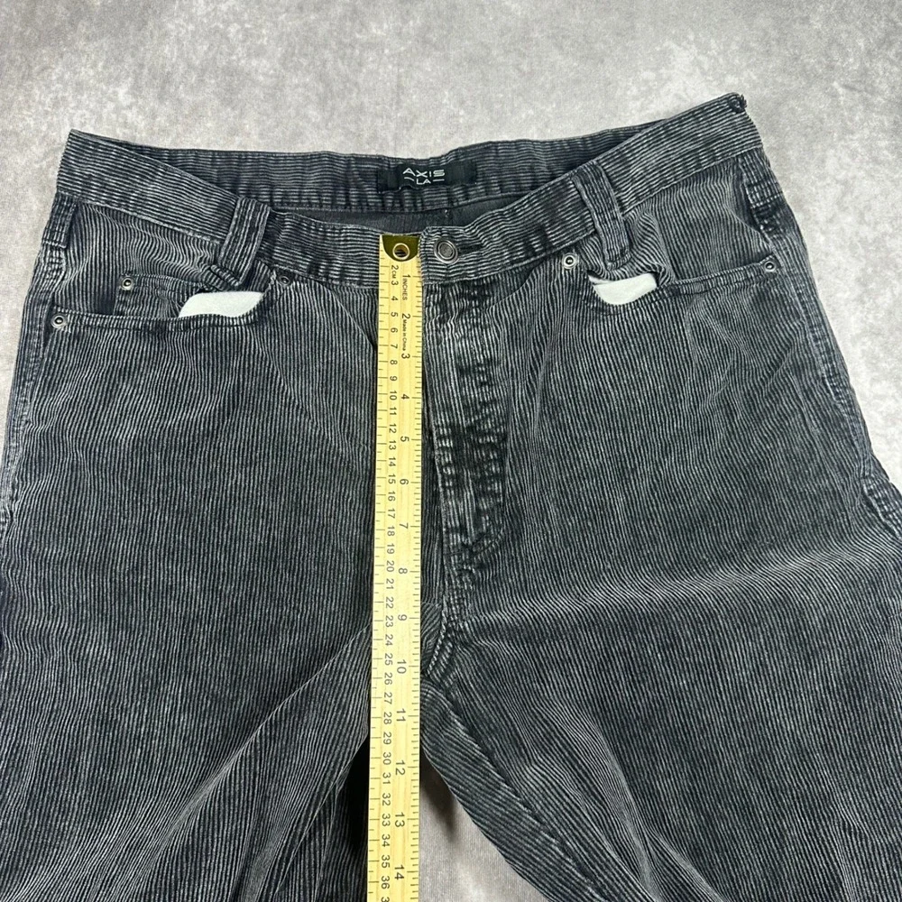 Axis LA Mens Black Corduroy Pants 36x32 Straight Leg 100% Cotton 5-Pocket Design